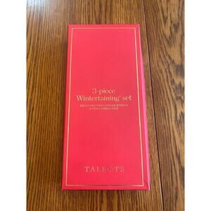 Talbots‎ Cheese Knives & Corkscrew Wintertaining Set Bamboo Style NIB